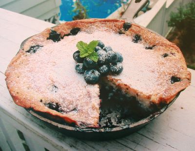 Skillet Blueberry Cobbler